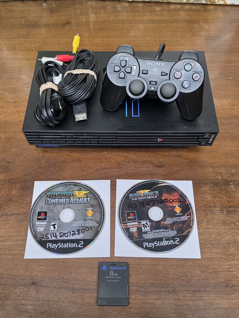 Sony PlayStation 2 Bundle PS2 Fat Console + Controller + 2 Games + Memory Card